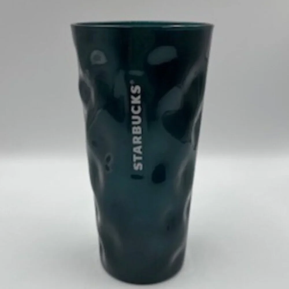 Starbucks Dark Green‎ Mottled Glass Cold Cup Tumbler 18 Oz Fall 2021
